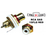 RCA SAS 15FLG RED της Pro.fi.con socket golden plated female καλής ποιότητας επίχρυση θηλυκή υποδοχή με μόνωση από το σασί σε κόκκινο χρώμα μονωμένο